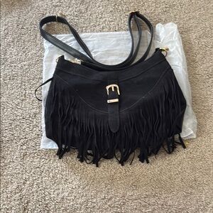 Black Fringe Shoulder Bag